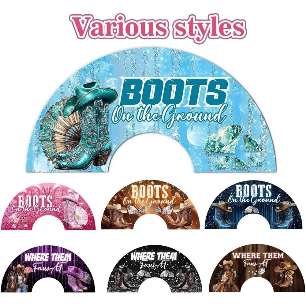 Large Foldable Hand Fan for Line Dancing Western Style Cool Gift for Women Men